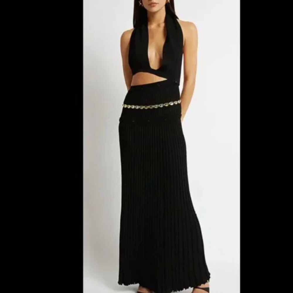 CHRISTOPHER ESBER Deconstruct Cut-Out Halter Maxi Dress - XS-S/8 AUS